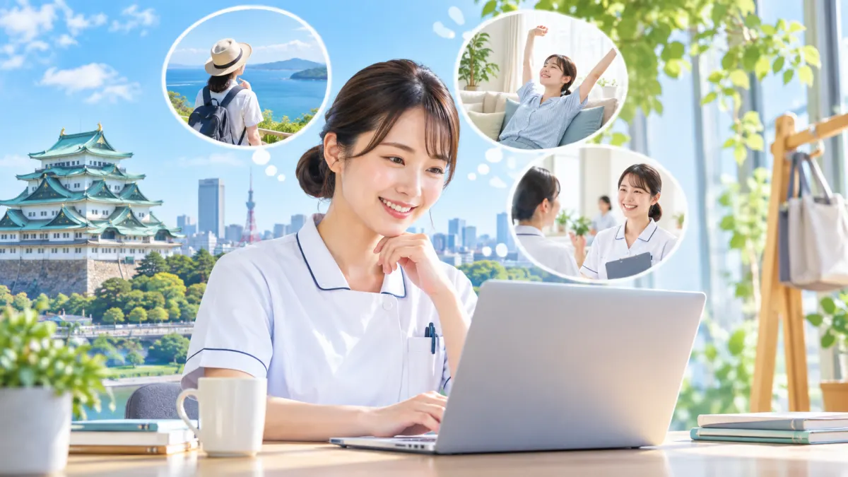 愛知県で年間休日120日以上・休みが多い看護師求人の探し方のイメージ