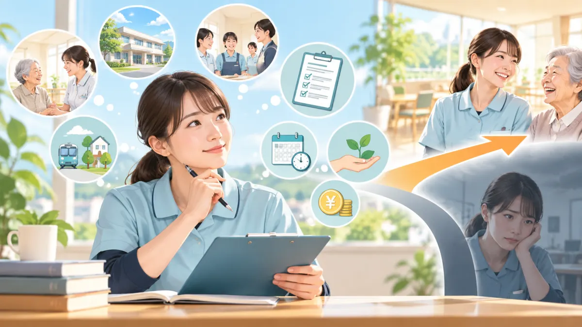 介護の転職で後悔する原因は入職前に9割わかります｜確認すべき12項目のイメージ