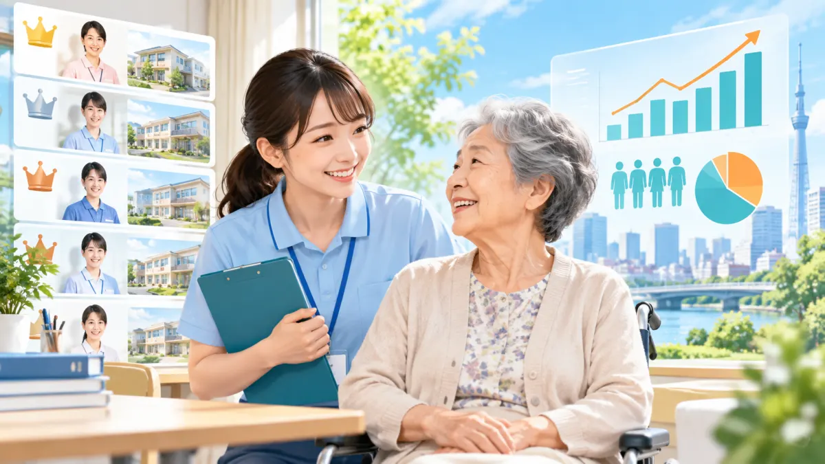 介護派遣会社おすすめランキング9選【2026年最新】マージン率・求人数の公開データで34社を比較のイメージ