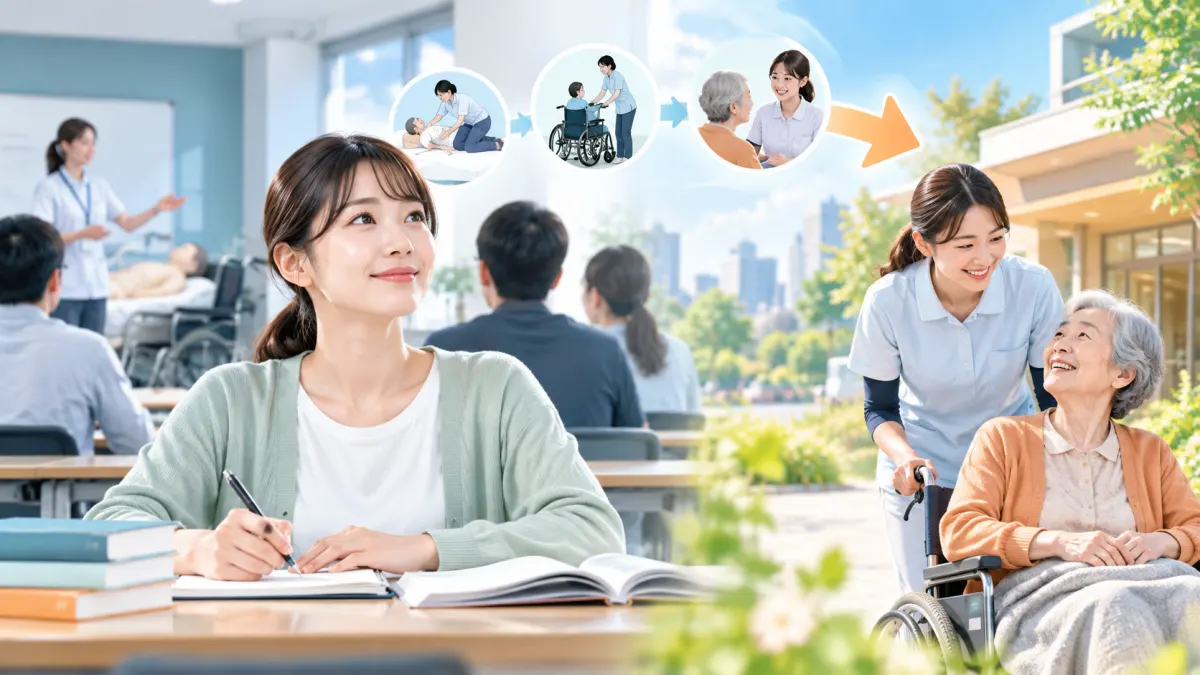 介護へ未経験・無資格から転職するには？必要な研修と職場選びのイメージ