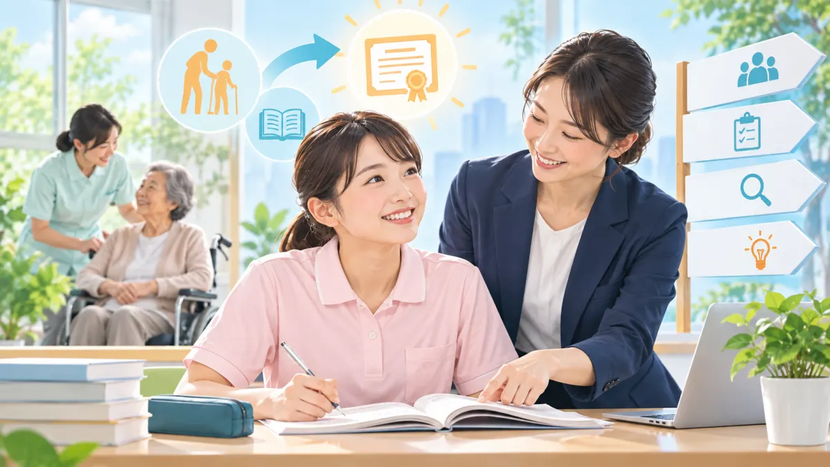 かいご畑の評判は？資格が0円で取れる仕組みと、申し込む前の確認事項のイメージ