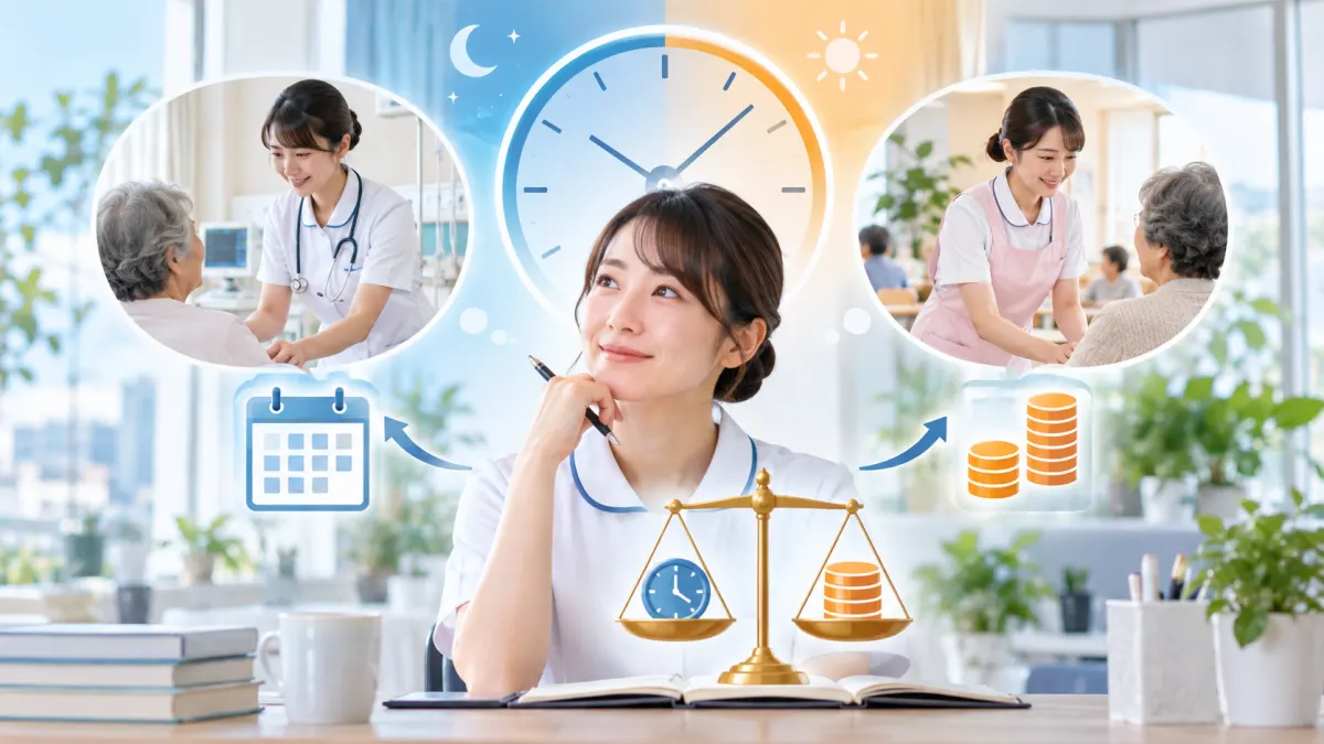 看護師のダブルワークは何時間まで？労働時間の通算と割増賃金の仕組みのイメージ