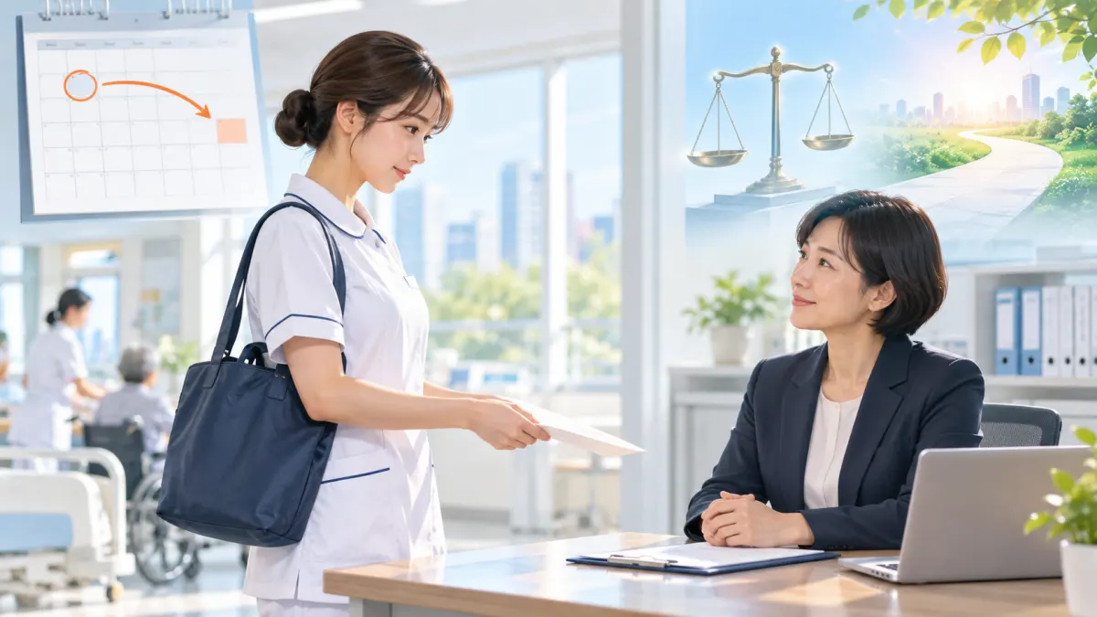 看護師が1ヶ月で辞めるのはあり？法的根拠と手順のイメージ