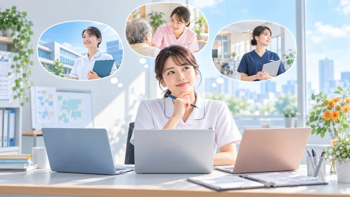 看護師転職サイトの掛け持ちは2〜3社｜複数登録の組み合わせ・断り方のイメージ