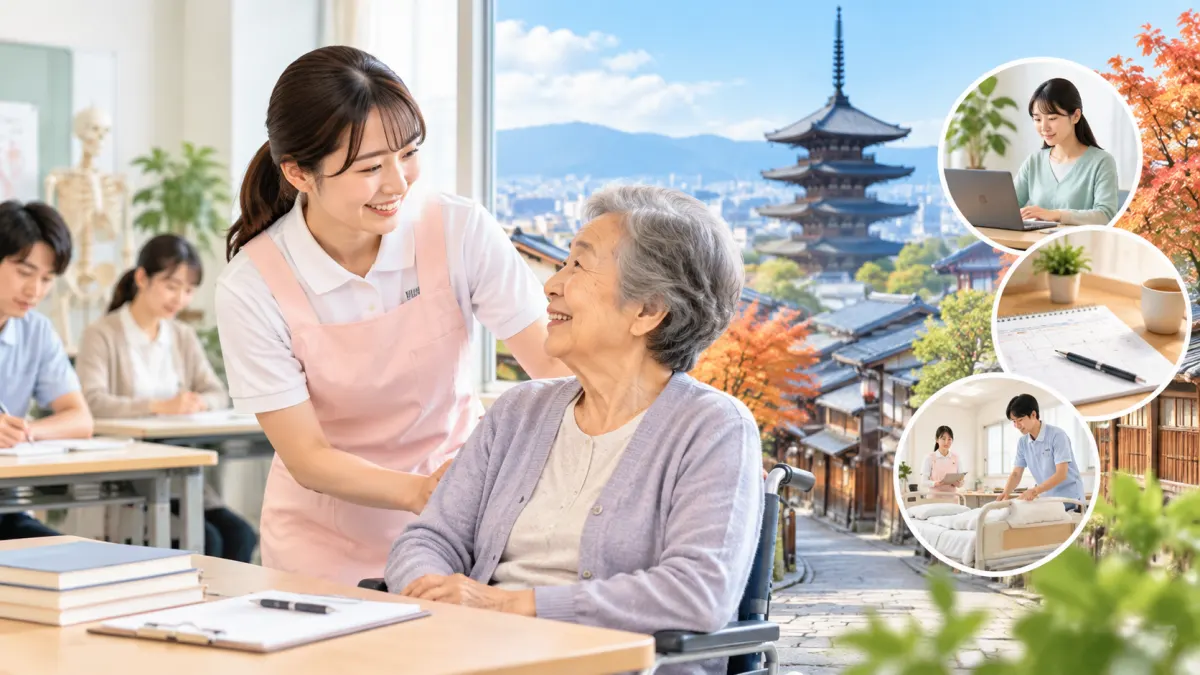 京都の介護職員初任者研修スクール比較【2026年】安い・土日・通信・無料制度のイメージ