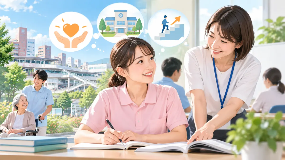町田で介護職員初任者研修を受けるには｜無料で取る方法と探す順番のイメージ