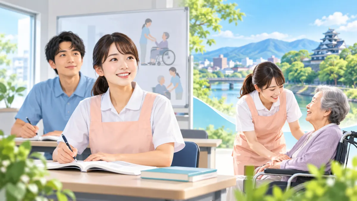 岡山で介護職員初任者研修を受けるには｜無料で取る方法と探す順番のイメージ