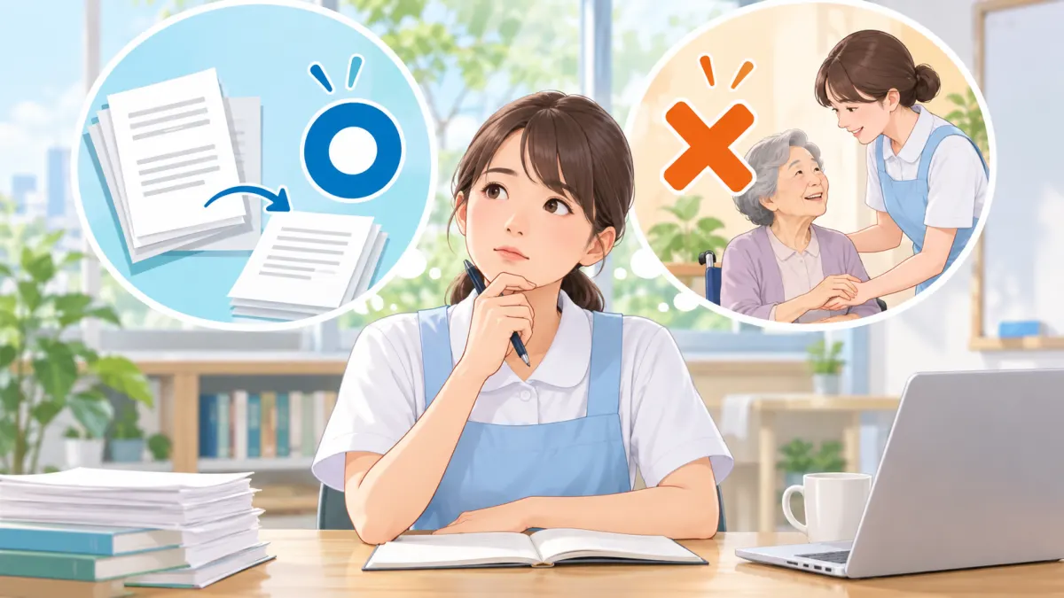 結論：初任者研修のレポートは「丸写しできる課題」と「できない課題」に分かれるのイメージ