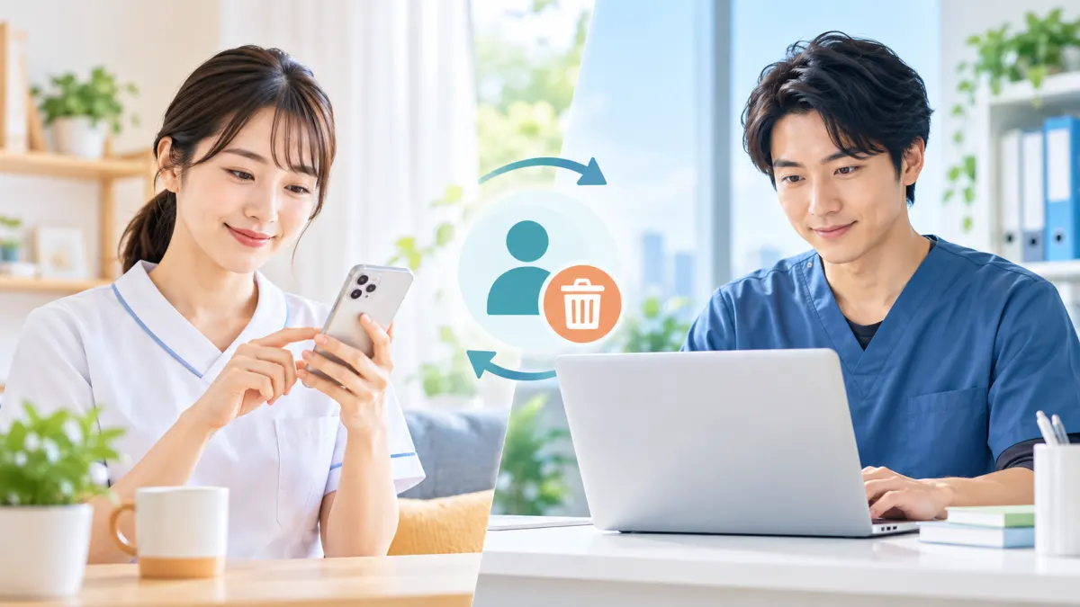ジョブメドレーの退会方法【スマホ・PC別】のイメージ