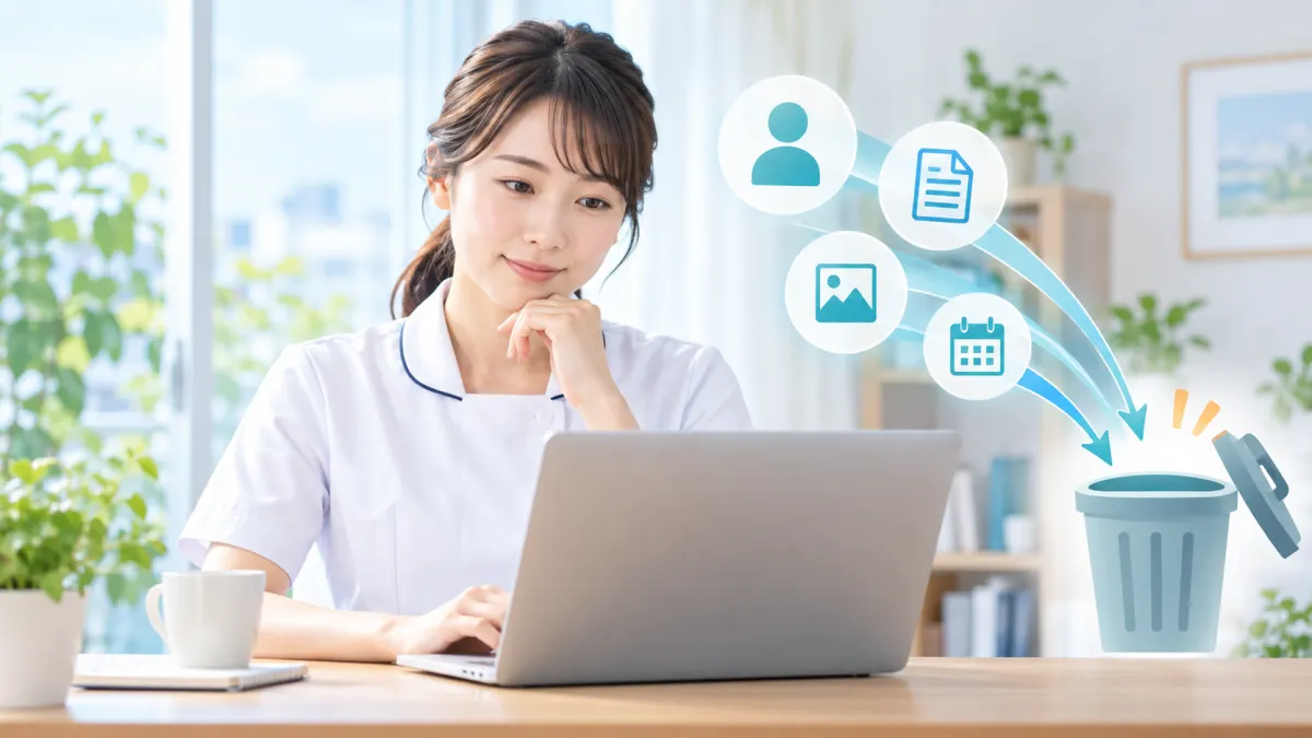 退会するとどうなる？データの扱いを整理のイメージ