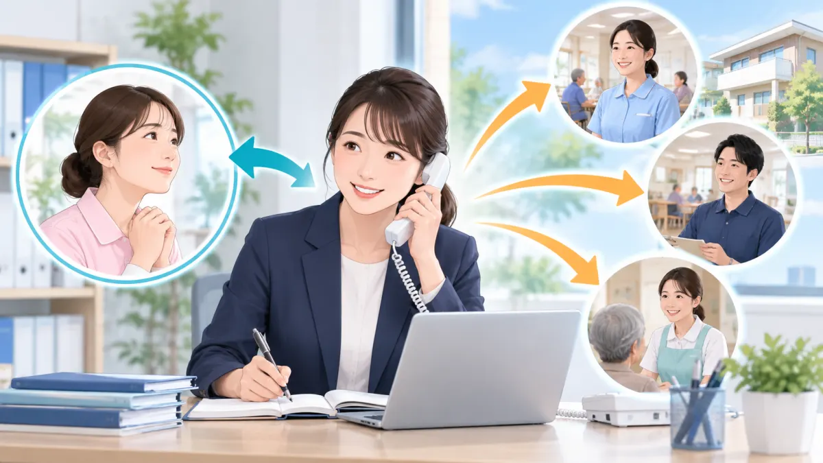 なぜ連絡が多いのか｜人材紹介の仕組みのイメージ