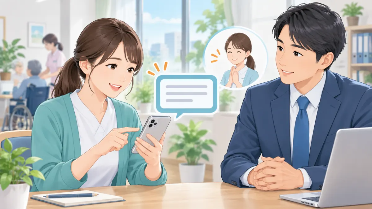 担当者に伝える文例集のイメージ