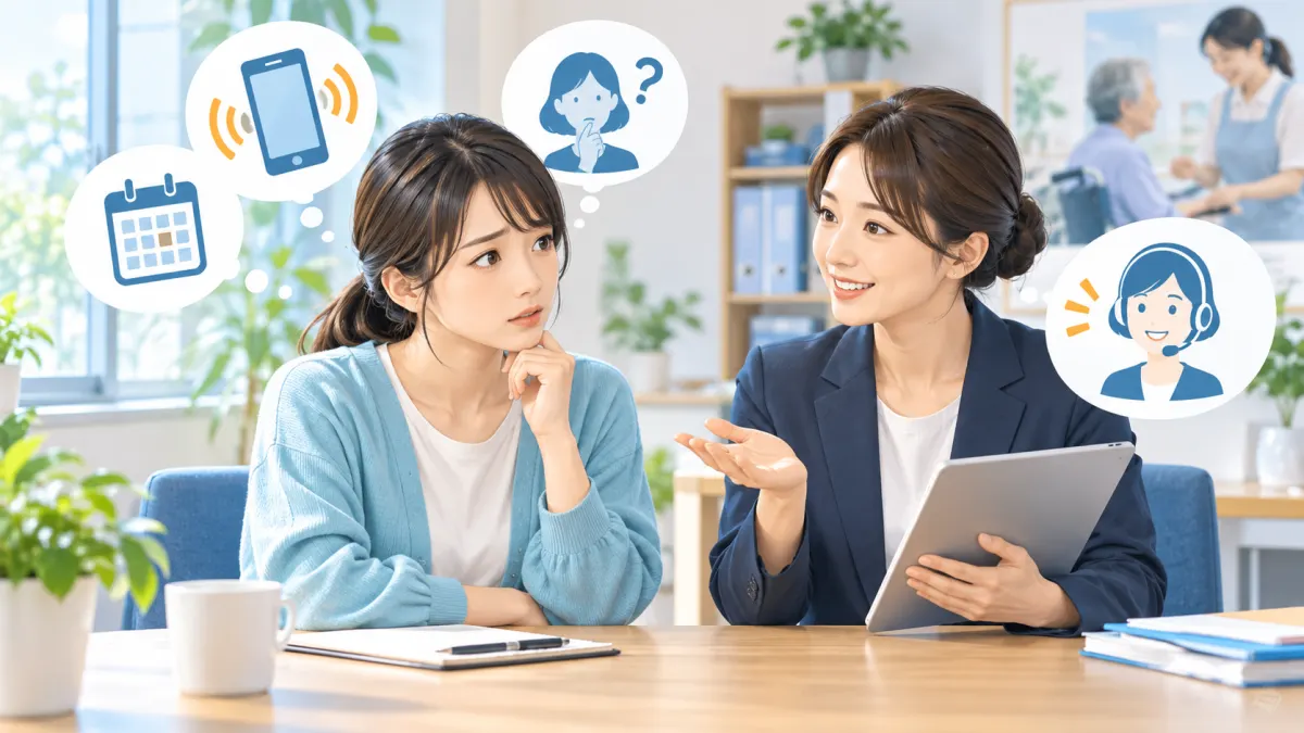カイゴジョブの連絡に関するよくある質問のイメージ