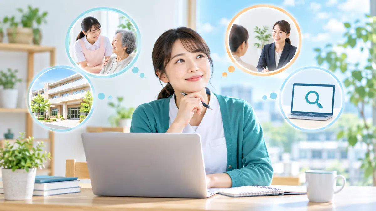 退会後に検討したい介護の求人の探し方のイメージ