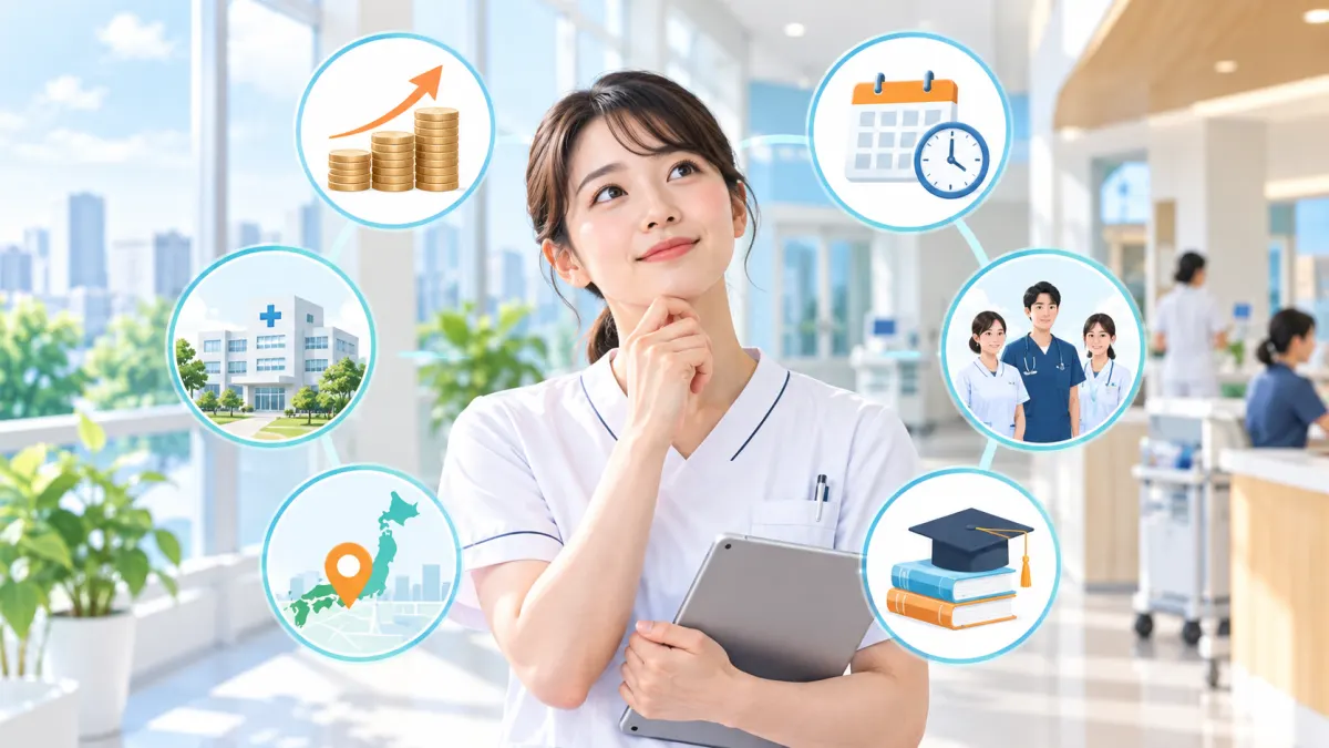 看護師の給料を決める6つの要素のイメージ