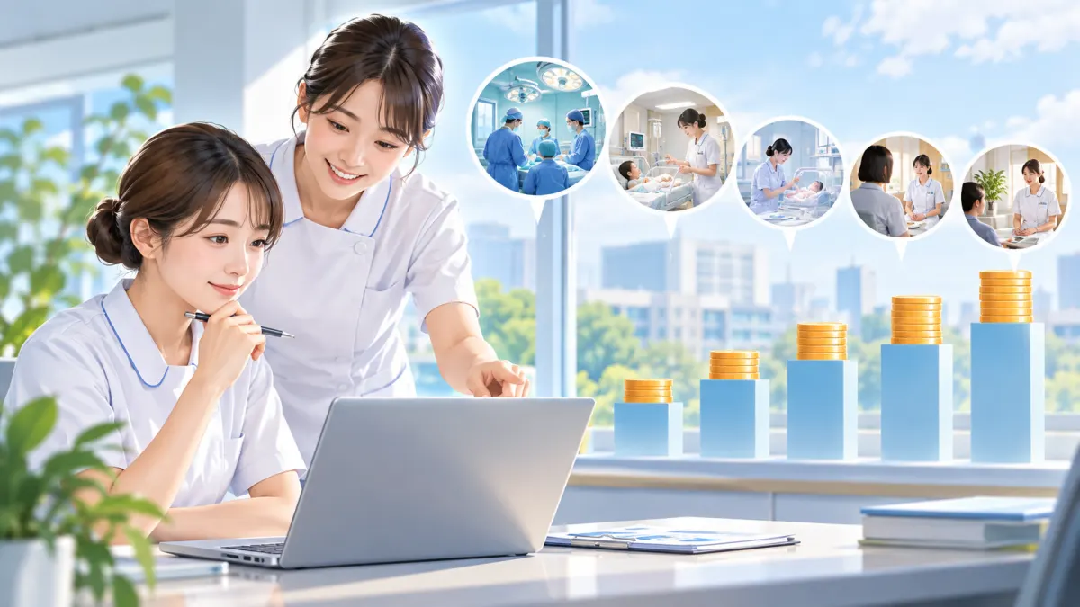 診療科・職場別に見る給与の傾向のイメージ