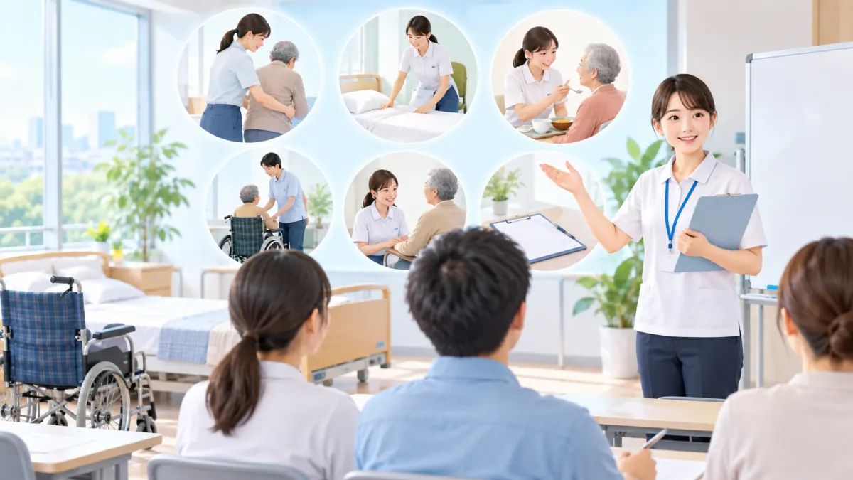 初任者研修130時間で学ぶ内容【科目別】のイメージ