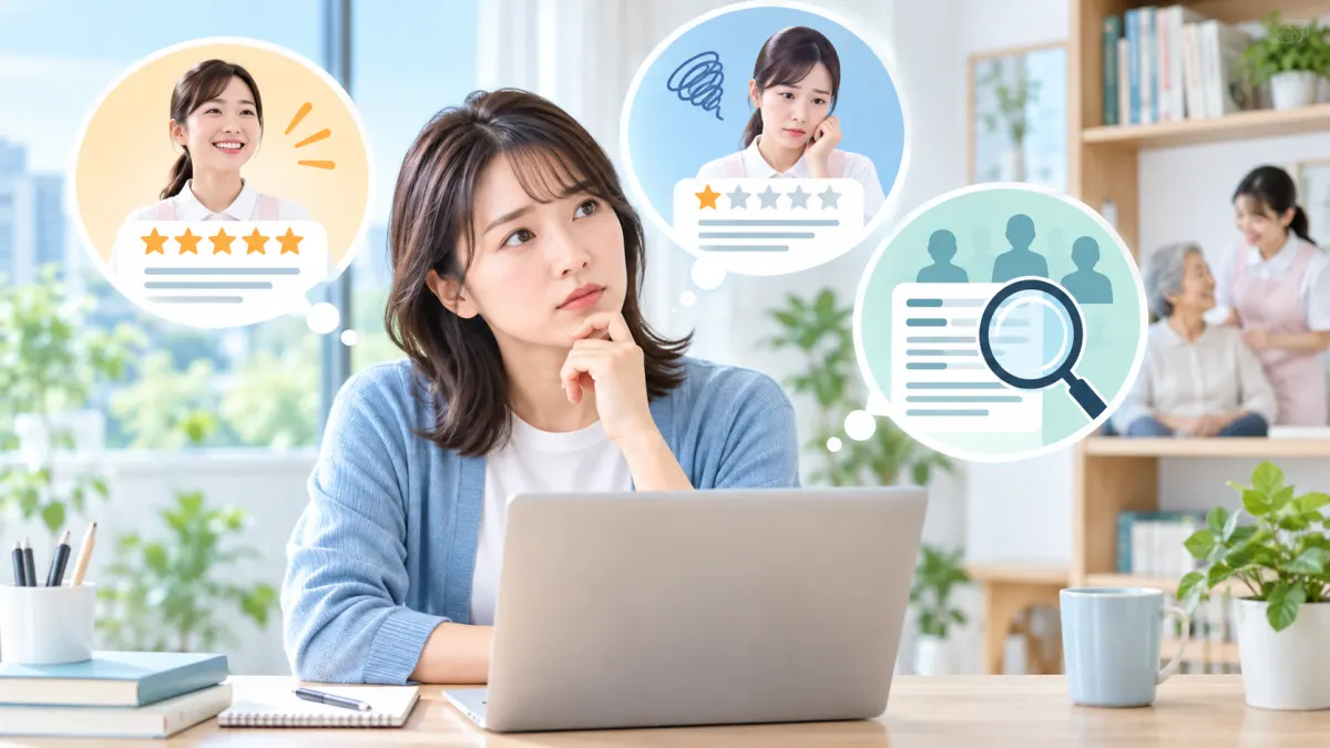 口コミを読むときに気をつけたい3つのことのイメージ